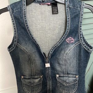 Beautiful Harley Davidson Pink Label Rhinestone Vest
